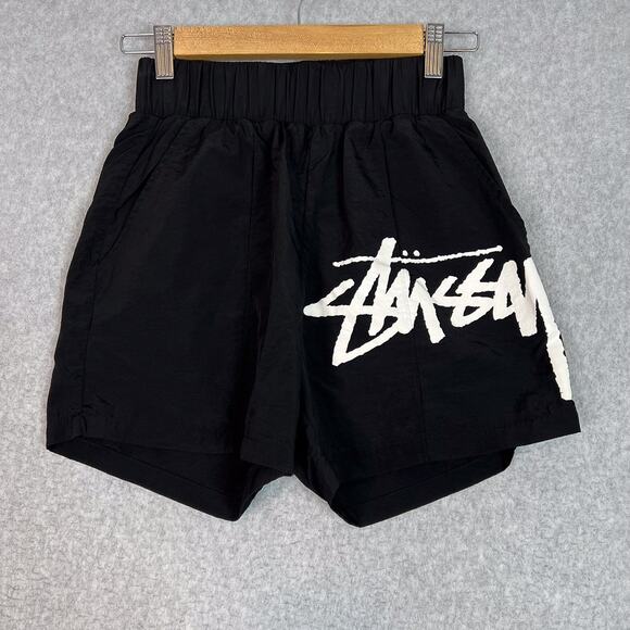 Stussy Shorts Size XS Black Euclid High Rise Boxer Short Spell Out - Picture 1 of 9